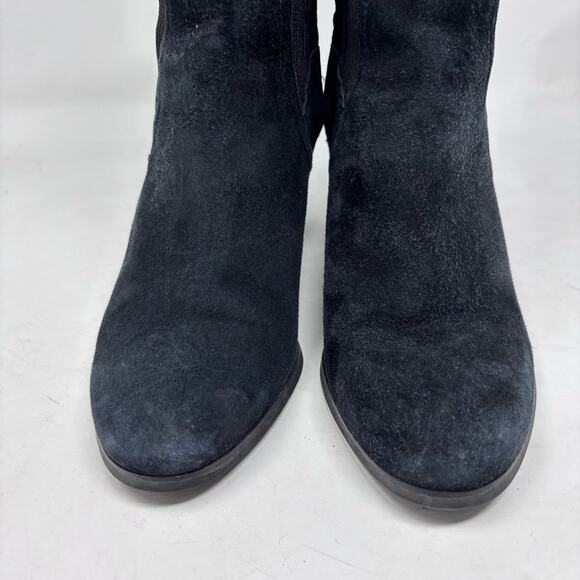 Vionic Suede Boot Size 8.5 Kaylee Side Knit Black Heeled Water Resistant - Picture 2 of 13